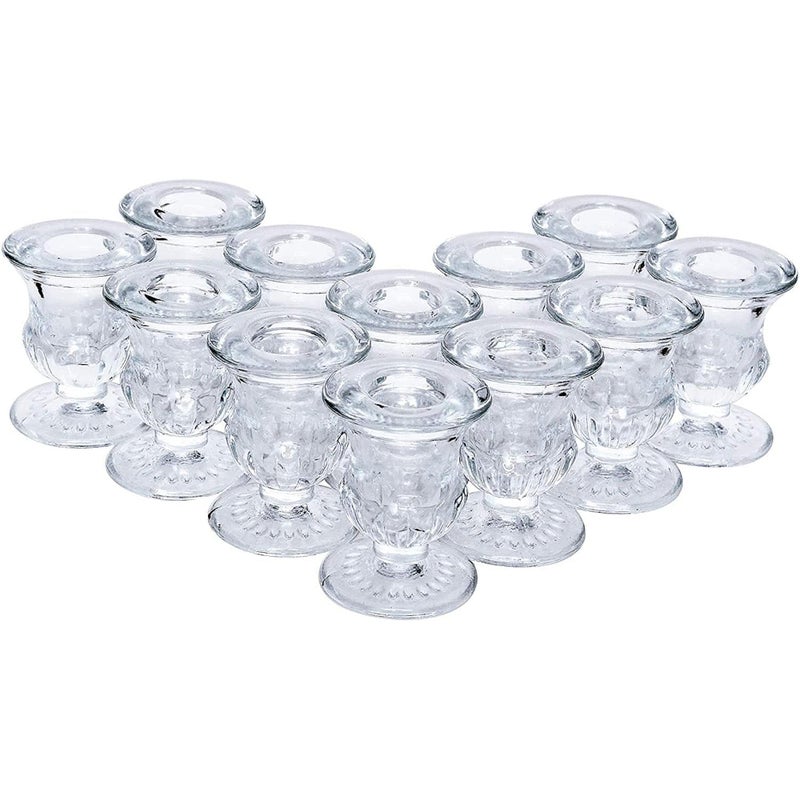 Hosley Set of 24 Glass Taper Candle Holders 2.5 Inches High Ideal Gift for Weddings Party Favor Reiki Meditation O3 - Image 1